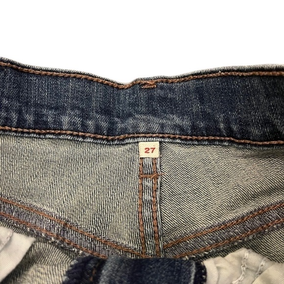 LEVI’S Mid-Rise Mid-Length Slim Fit Jean Shorts Denim Light Wash Cut Offs - Picture 6 of 12